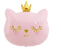 Шар с клапаном Falali (11''/28 см) Мини-фигура, Котенок Принцесса, Розовый, 1 шт. (гел не надув) Розовый - фото