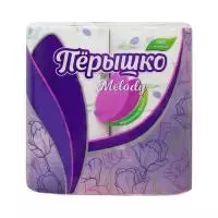 Туалетная бумага Перышко Melody 3-хслойная, 4 рулона Белый - фото