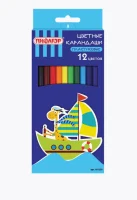 Карандаши цветные ПИФАГОР "ЖИРАФ", 12 цветов, шестигранные, 181250 Разноцветный - фото