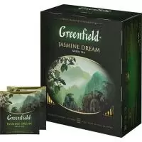 Чай "Greenfield" Жасмин Дрим зеленый, 100 пакетиков  - фото