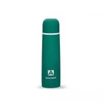 Термос  для напитков, с резиновым "шёлковым" покрытием, объем 0,5л., зеленый Зеленый - фото