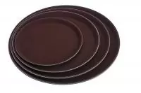 Поднос круглый нескользящий, полиэтилен d35,5см, коричневый 1400PTBR Коричневый - фото