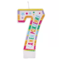 Свеча в торт цифра 7 "С Днем рождения" 1740052 (600) Страна Карнавалия  - фото