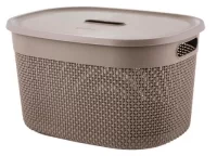 Корзина для хранения с крышкой OSLO 18л шоколадный мокко, арт. PT133311015 Мокко - фото