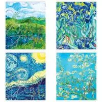 Тетрадь 48л., А5, клетка GreenwichLine "Van Gogh", фактурное тиснение фольгой  - фото
