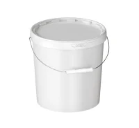 Комплект Ведро 20,0л белое с метал. ручкой + Крышка д/ведра 20,0л белая (D-340мм) Прозрачный - фото