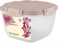 Контейнер для продуктов Sugar&Spice Barberry герметичный 1,35л квадратный латте SE224410005 Кофе с молоком - фото