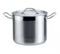 Кастрюля EcoLine с крышкой 5 л, d 20 см, h 17 см, сталь 18/0, P.L. Proff Cuisine  81200001 Серебро - фото