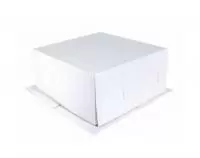 Коробка картонная белая с крышкой 300*300*190 для торта Хром-Эрзац Белый - фото