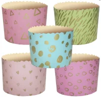 Форма бумажная 200мл ПАСТЕЛЬ МИКС d90xh90мм 1/5  - фото