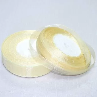 Лента тканная органза Бежевый, 12мм*50Y, арт. F014-40/1008 Бежевый - фото