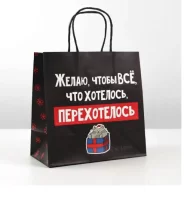 Пакет подарочный «Чтобы всё хотелось», 22 × 22 × 11 см   6249077 (300) Дарите счастье  - фото