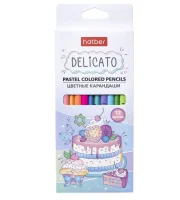 Карандаши цветные пастельные Hatber трехгран.корпус 12 цв. DELICATO заточен. Разноцветный - фото