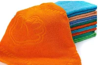 Полотенце махровое РУЧКИ 400 г/м2 34*60 гладкокрашенное, 207-апельсиновый Оранжевый - фото