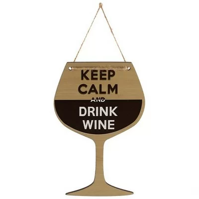 Табличка декоративная "Keep Calm and drink Wine" ИТ-037 Волшебная страна   - фото