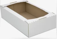 Гофролоток 385*285*125 кондитерский 50шт Белый - фото