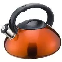 Чайник из нержавеющей стали MAL-104-O оранжевый со свистком 3 литра Оранжевый - фото