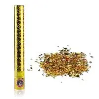 Хлопушка пневматическая "Голография" 40см, S0038 Золотой - фото