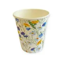 Стакан бумажный 250мл для горячего Летний луг D80 50шт Белый - фото