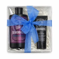 Подарочный набор BORODATOS №1 (Гель для душа, гель для бритья) Черный - фото