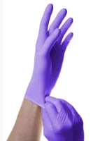 Перчатки из фиол/син.нитрила б/прис. М (100шт) ндс 20% Микс - фото