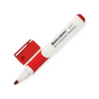 Маркер стираемый д/доски КРАСНЫЙ, BRAUBERG "SOFT", 5 мм, резиновая вставка,151250 Красный - фото
