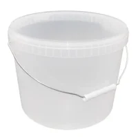 Комплект Ведро 11,0л прозрач. с метал. ручкой + Крышка д/ведра 11,0л прозрач. (D-294мм) Прозрачный - фото