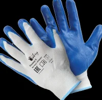 ПАРА Перчатки полиэстер, синие нитрилов.покрытие "Антискользящие" 10(XL) KPSN0101, KPSN091 Синий - фото