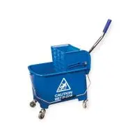 Тележка уборочная BRABIX ведро 20л, механический отжим, универсальная для ОФИСА /ДОМА, синяя, арт. 601497 Синий - фото