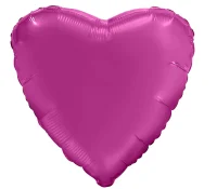 Шар фольга(2) (19''/48 см) Сердце, Мистик, Гранат, Сатин, 1 шт.  - фото