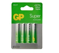 Батарейка GP Super Alkaline G-Tech 15А АA - 4 шт. на блистере (15AA21-2CRSBC4 40/320)  - фото