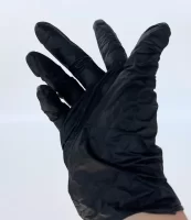Перчатки из черн.нитрила б/прис. M (100шт)(10) ндс 20% Черный - фото