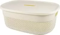 Корзина для хранения с крышкой OSLO 12л лен, арт. PT1332/GRЛН-12 Бежевый - фото