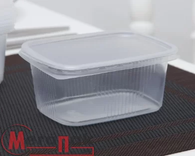 ТЦ10шт.Комплект Контейнер W1/200, 142*105*27, 250мл РР+Крышка W2/200 146*114 Прозрачный - фото