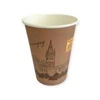 Стакан бумажный 350мл для горячего Калининград марка D90 50шт, арт. HF109 Коричневый - фото