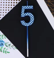 Свеча в торт «5», синяя 7479375 (1) Страна Карнавалия Синий - фото