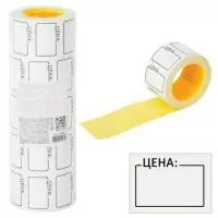 Этикет-лента 25*36 мм  «Цена» белая, по 600 шт/рул. (5 рул./уп.) Белый - фото
