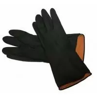 Перчатки резиновые черно-оранжевые антискользящие Q613BO-14  - фото