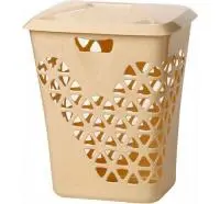 Корзина д/белья ВЕНЕЦИЯ 60л беж мрамор, арт. М 2606 Бежевый - фото