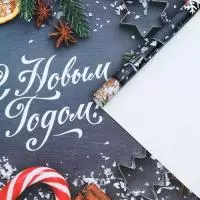 Бумага упаковочная глянцевая "Счастья в Новом Году", 50 х 70 см  - фото