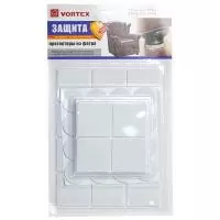 Протекторы защитные из фетра в ассортименте д20мм, д30мм, 24*24мм, 46*46мм VORTEX 64шт, арт. 26000  - фото