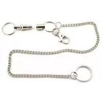 Цепочка 40см с карабином + брелок  арт.4.1854  - фото
