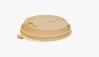 Крышка для стакана бум. PP D-80мм Крафт 1/50, арт.3002Крафт/М Бежевый - фото