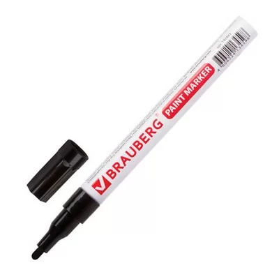 Маркер-краска лаковый 1-2мм Черный BRAUBERG 150868 Маркер-краска лаковый 1-2мм Черный BRAUBERG 150868 Черный - фото