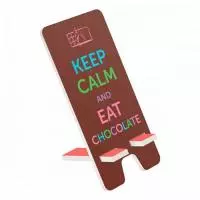 Подставка для телефона 9x19 см "Eat chocolate" МДФ, коричевый Коричневый - фото