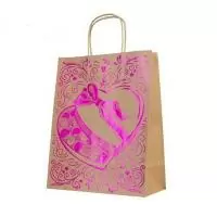 Пакет Кор конфет из краф бум, для сувен прод, тис шир осн 26см, плот 150г/м2/26х32,4х12,7см 79256  - фото