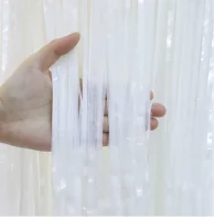 Занавес Дождик Белый, Металлик, 100*200 см, 1 шт. Белый - фото