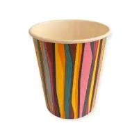 Стакан бумажный 350мл для горячего Полосы 50шт Разноцветный - фото