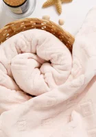 Полотенце махровое 50*90, "Ромбы" гладкокрашенное, жаккадровое, 1006211-Нежно-розовый Розовый - фото