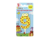 Свеча детская для торта, цифра 9, 1 шт. в упаковке, PATERRA, 401-530 (24) Желтый - фото